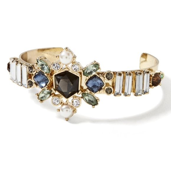 Banana Republic Jewelry - Banana Republic Crystal Baguette Cuff Bracelet NWT NWT 48 Lapis GOLD